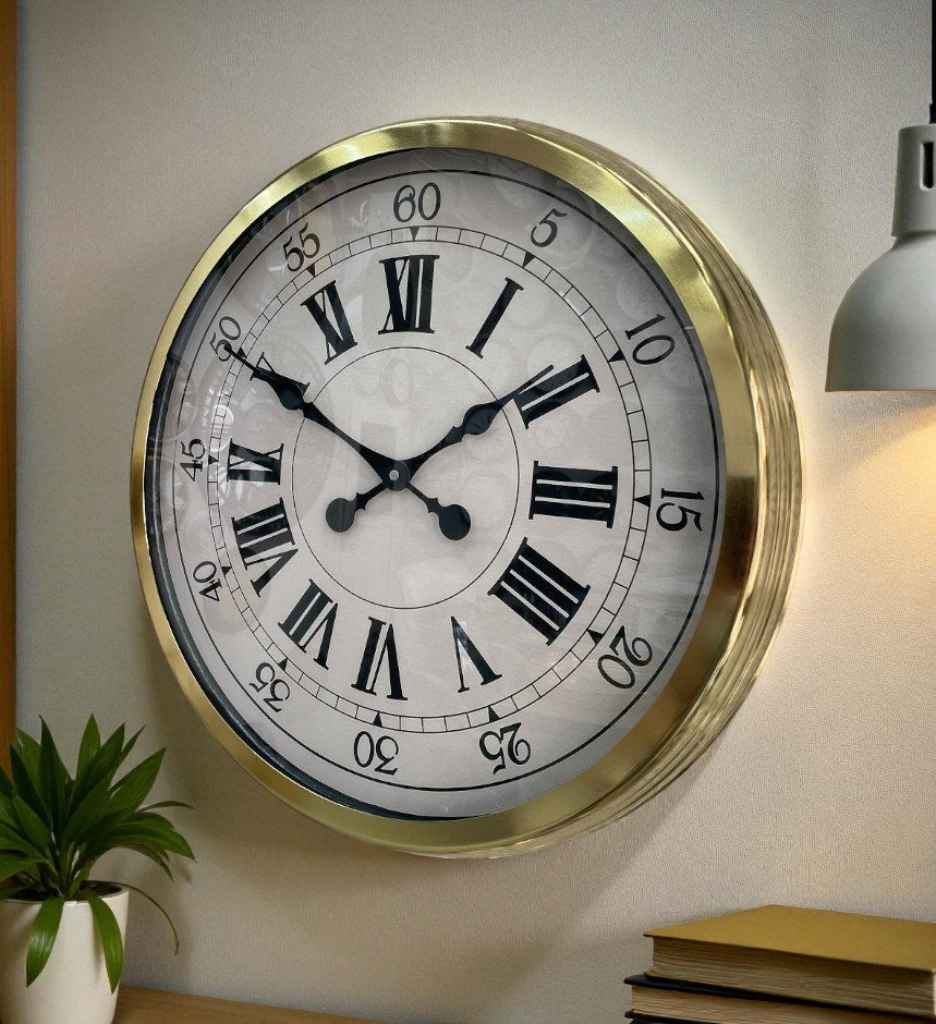 Zentime 60 Cm Gold Lüks Duvar Saati