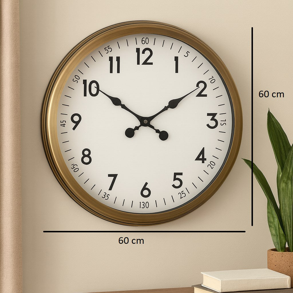 Zentime 60 Cm Gold Lüks Duvar Saati