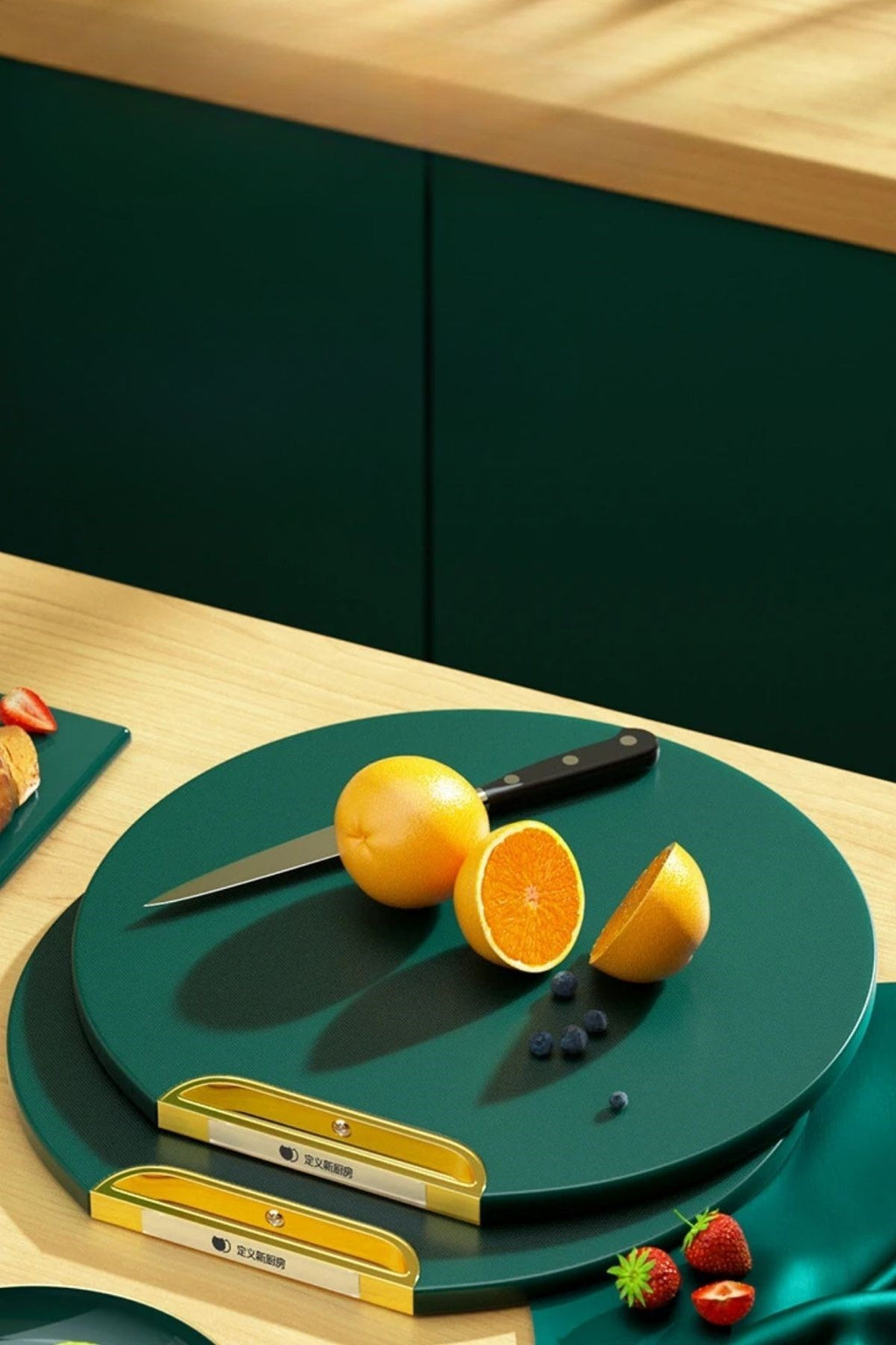 Nuvia Home® Mutfak Sebze,Meyve,Et,Balık,Ekmek Doğrama Kesme Tahtası Standlı Kesim Panosu