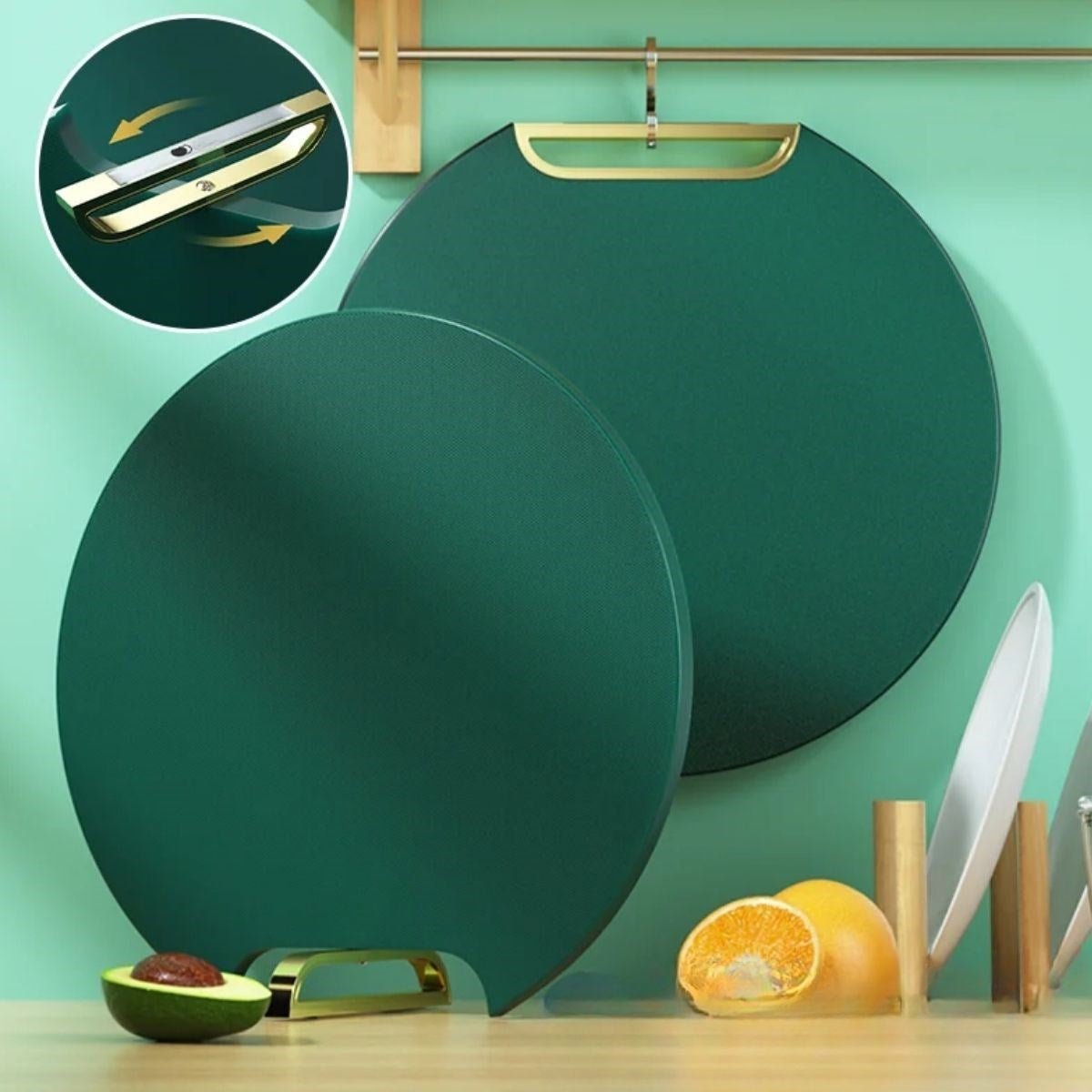 Nuvia Home® Mutfak Sebze,Meyve,Et,Balık,Ekmek Doğrama Kesme Tahtası Standlı Kesim Panosu