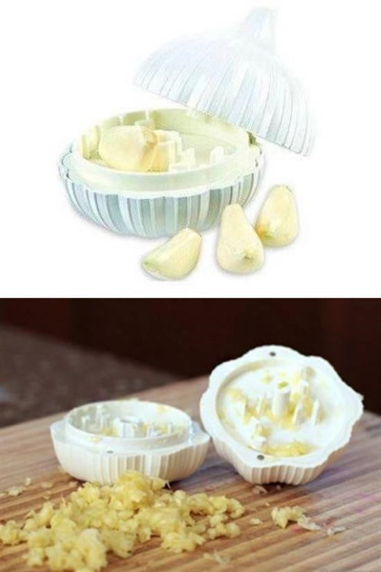 Nuvia Home® Sarımsak Şeklinde Pratik Sarımsak Ezici Rendeleyici El Rondosu