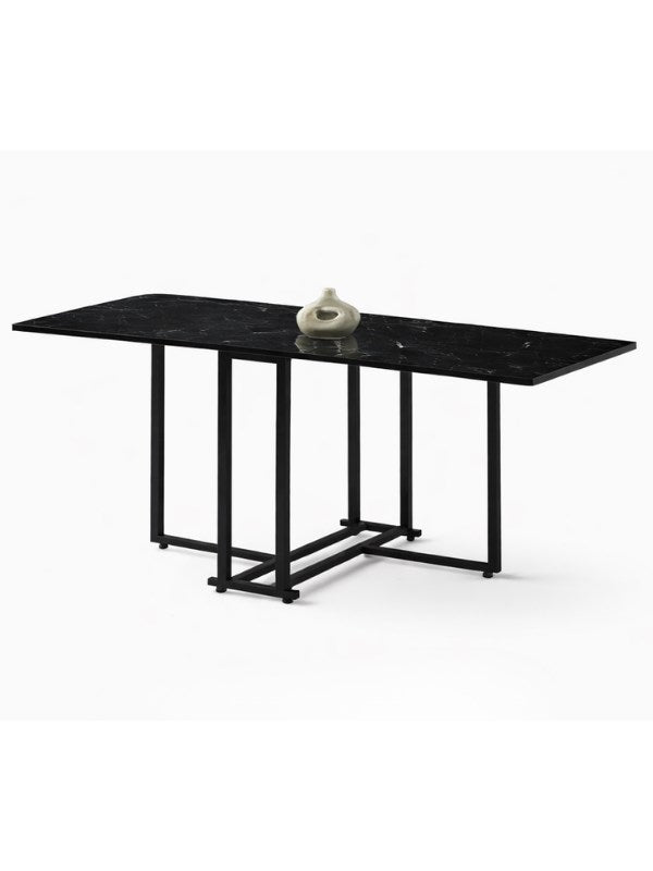 Bendir Portatif Katlanır Yemek Masası – Siyah Tabla – Metal Ayaklı