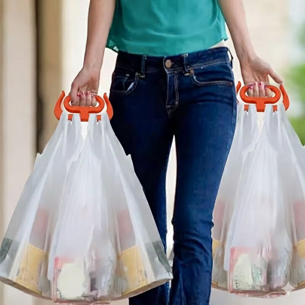 "Nuvia Home® Ergonomik Poşet Taşıma Aparatı – Ağır Yük Taşıyıcı Tutacak, Elden Kesme Yapmayan Kolay Taşıma Kancası, Market ve Alışveriş Çantası Taşıyı