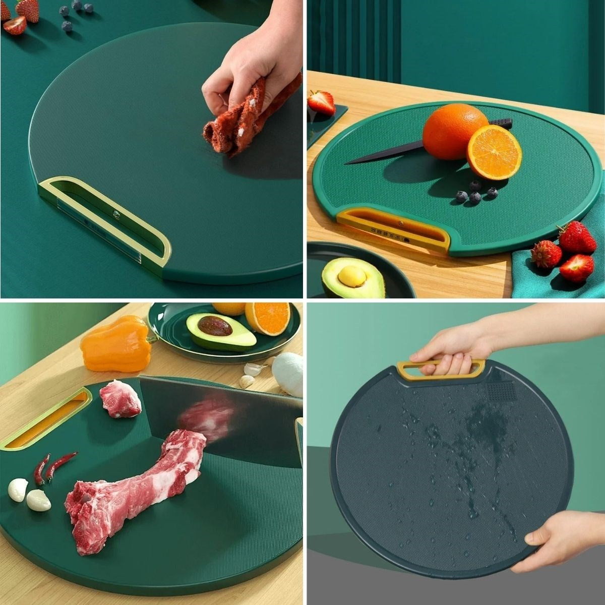 Nuvia Home® Mutfak Sebze,Meyve,Et,Balık,Ekmek Doğrama Kesme Tahtası Standlı Kesim Panosu