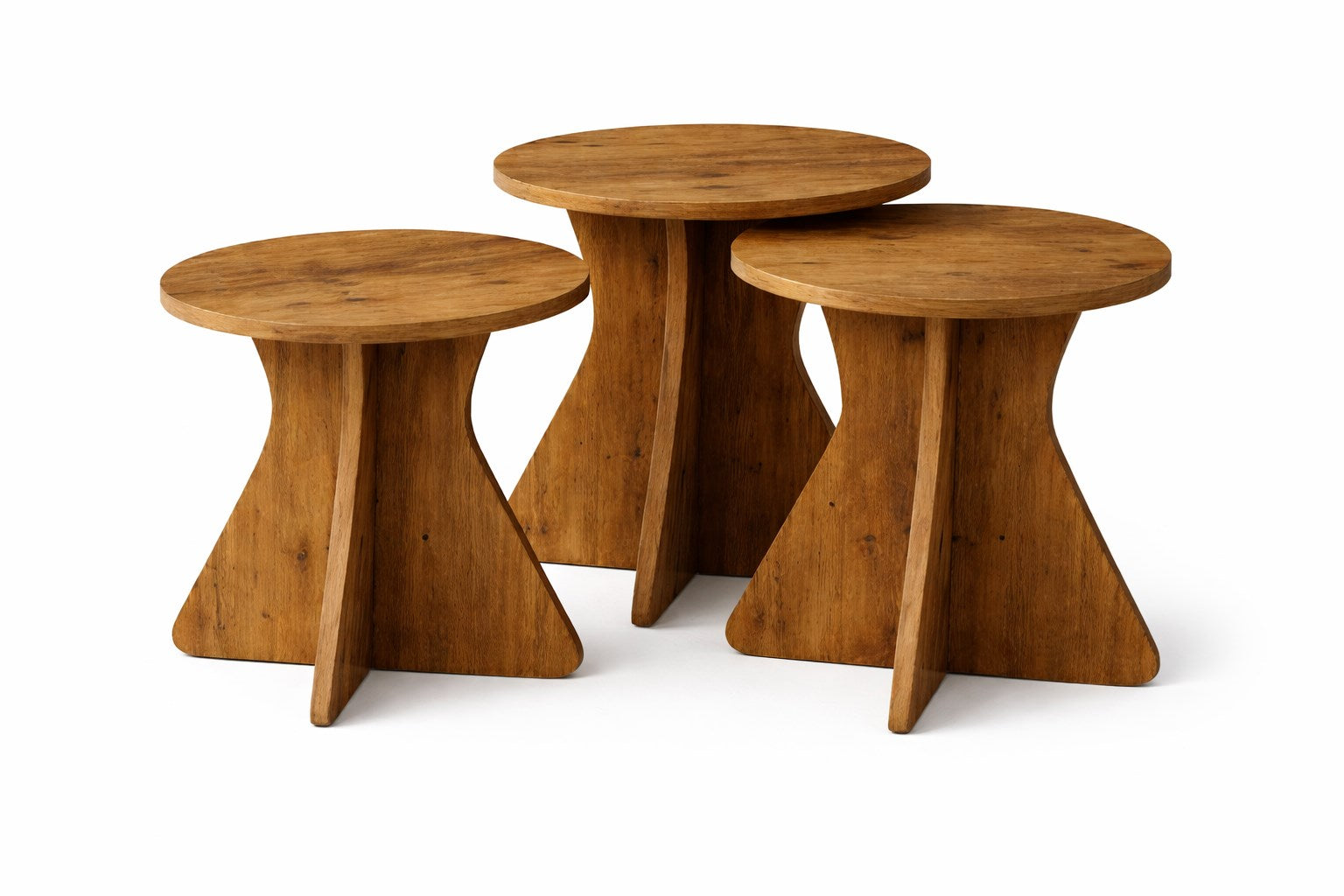 Açık Çam Darbuka Zigon Sehpa Takımı (3’lü)