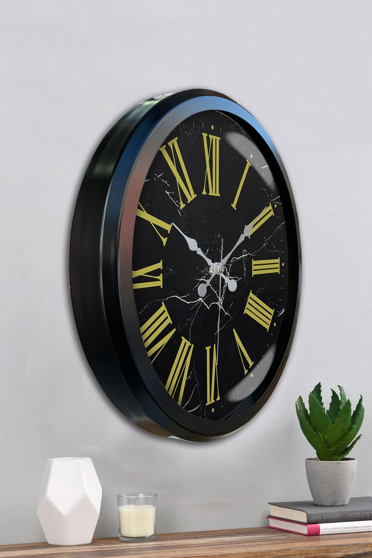 Zentime 52 Cm Siyah Modern Duvar Saati