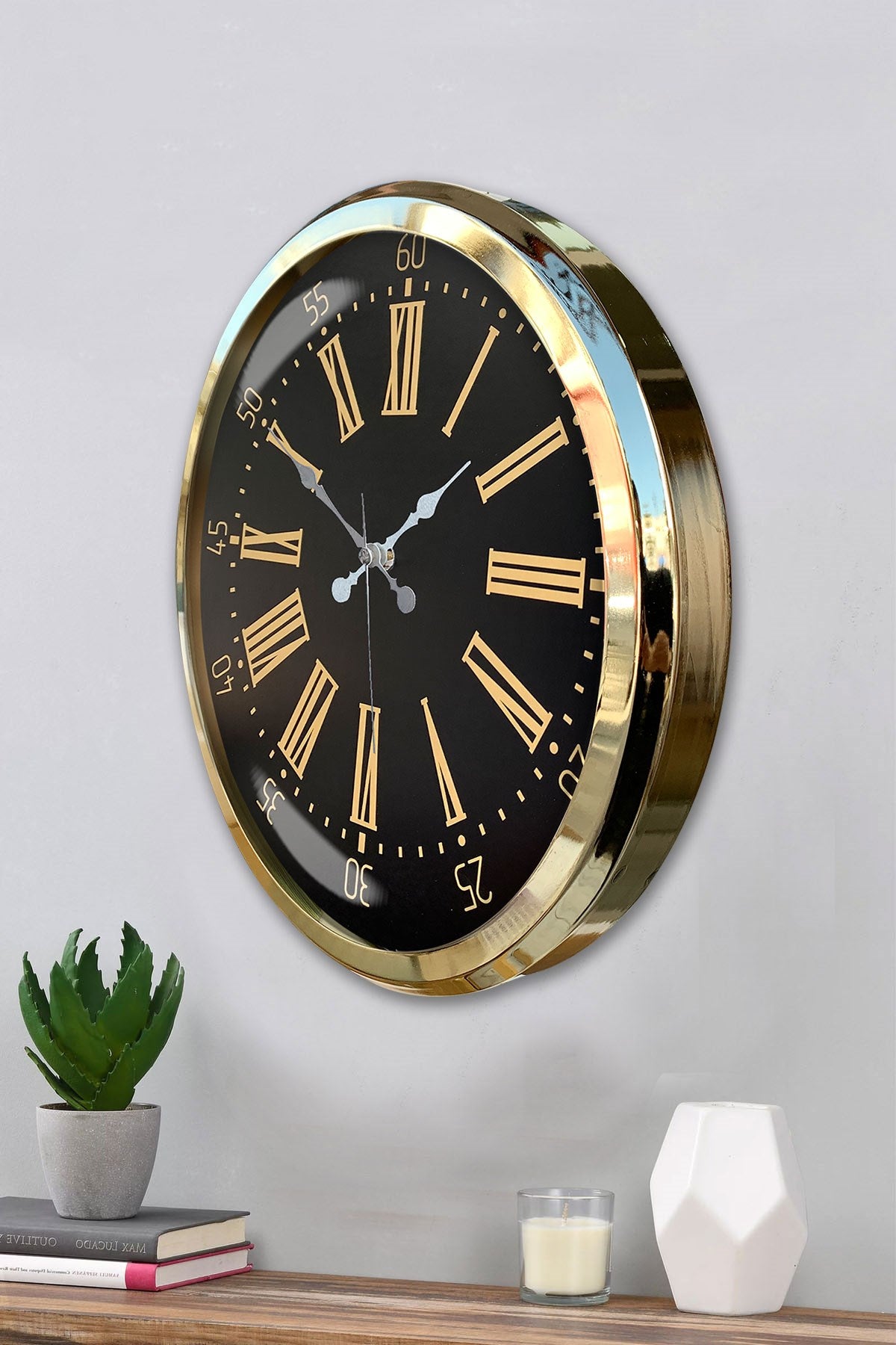 Zentime Prime Aurea Gold 52 Cm Metal Duvar Saati