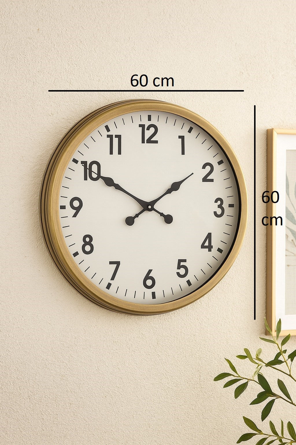 Zentime 60 Cm Eskitme Vintage Duvar Saati