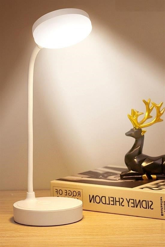 Nuvia Home® Yuvarlak USBli Dokunmatik 3 Kademeli 360 Derece  Özel Göz Korumalı Led Lityum Masa Lambası
