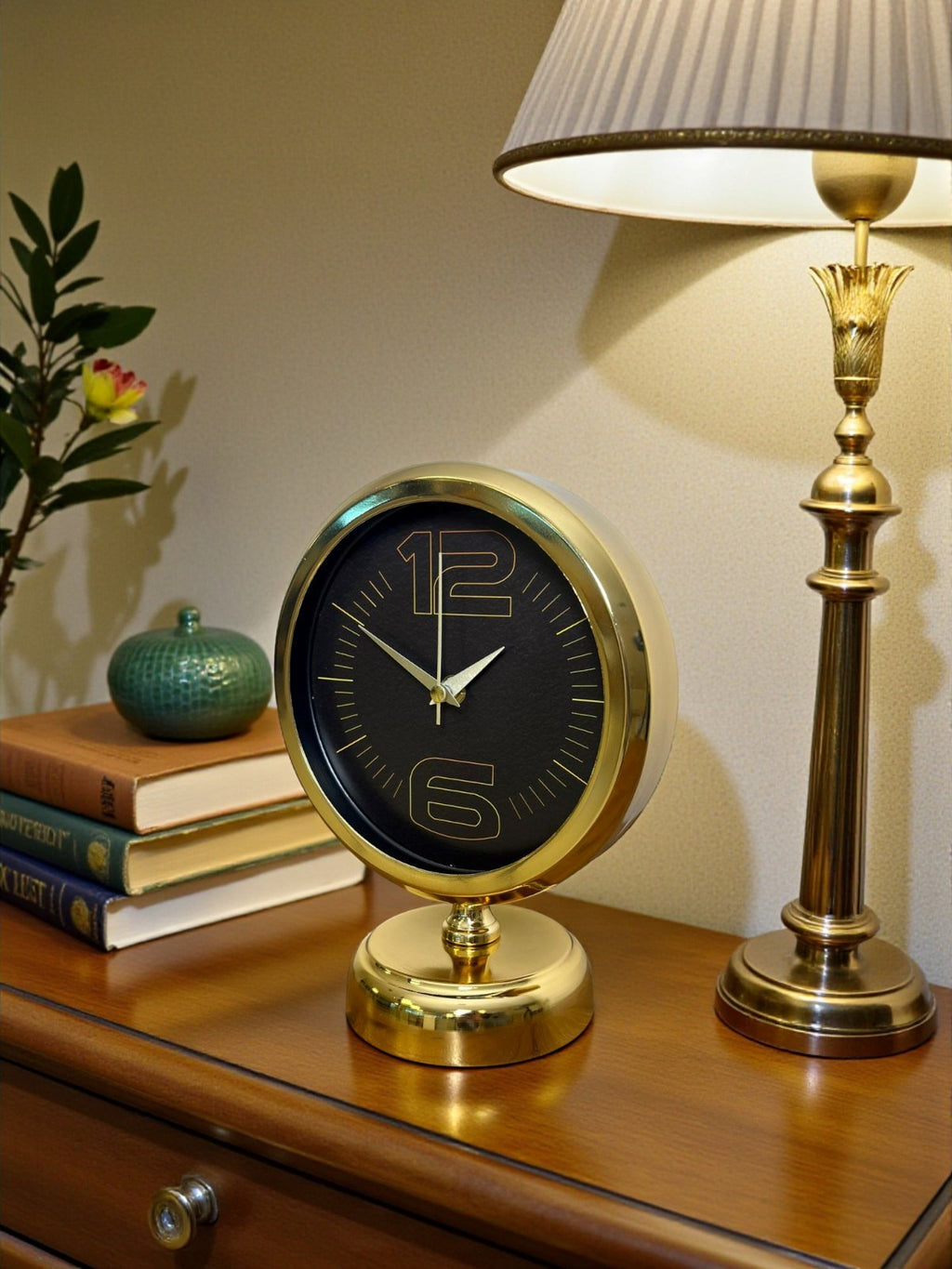 Elite Black Gold 25 x 20 Cm Metal Masa Saati