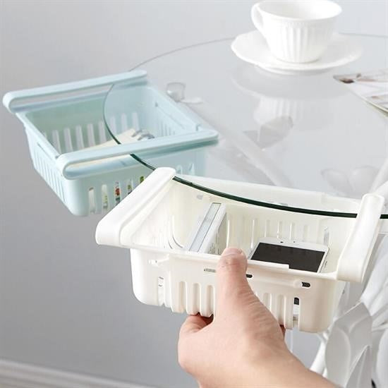 Nuvia Home® Çok Amaçlı Uzayıp Kısalabilir Buzdolabı Düzenleyici Sepeti Rafı