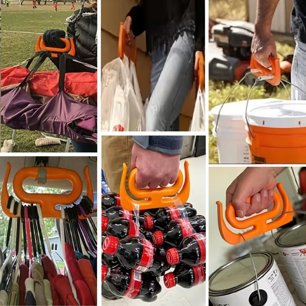 "Nuvia Home® Ergonomik Poşet Taşıma Aparatı – Ağır Yük Taşıyıcı Tutacak, Elden Kesme Yapmayan Kolay Taşıma Kancası, Market ve Alışveriş Çantası Taşıyı