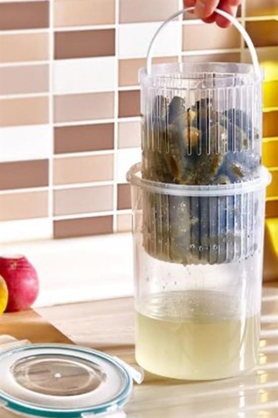 Nuvia Home® Zeytin Turşu Sebze Yıkama Kutusu Klipsli Kapaklı Saklama Kabı