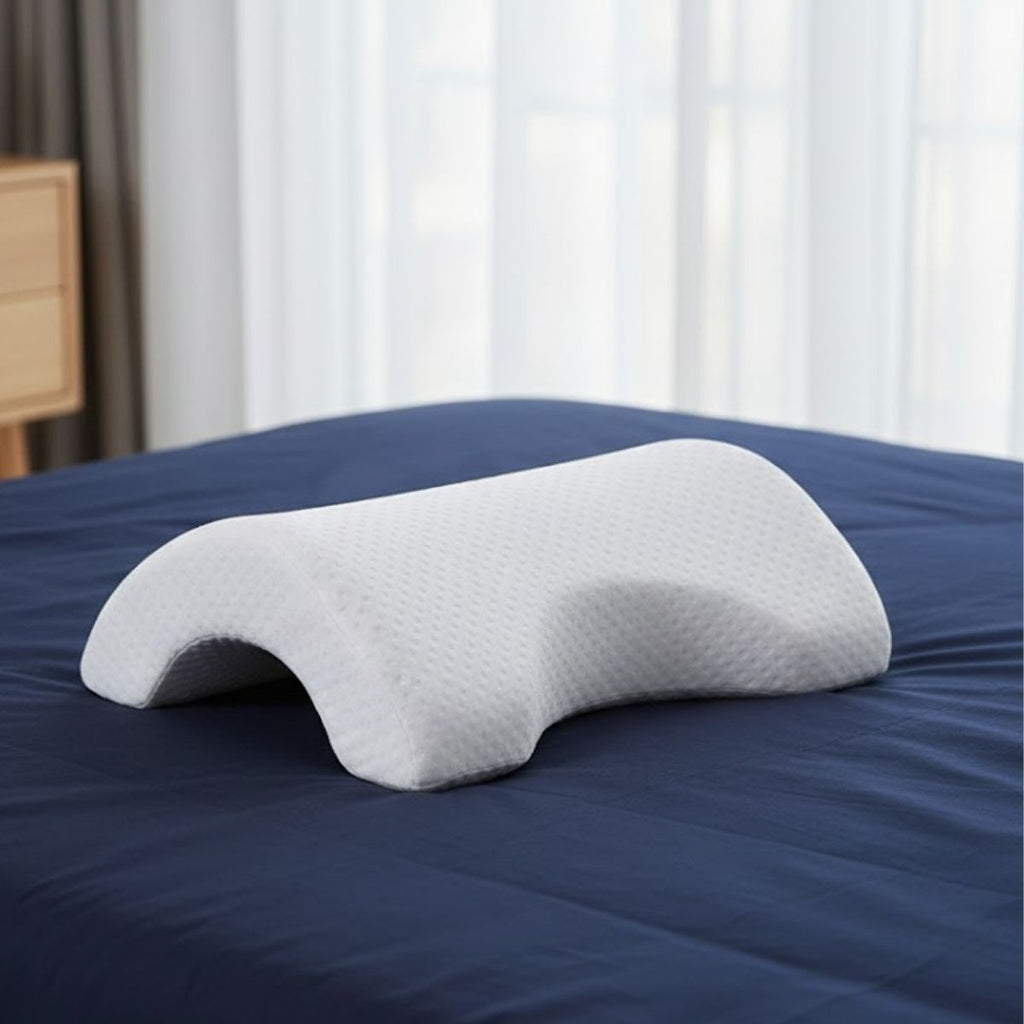 Nuvia Home® % 100 Visco Kavisli Ortopedik Yıkanabilir Kumaş Kılıflı Bel Boyun Bacak Ağrıları İçin Yastık