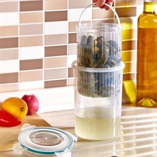 Nuvia Home® Zeytin Turşu Sebze Yıkama Kutusu Klipsli Kapaklı Saklama Kabı