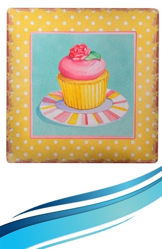 Nuvia Home® Decotown Duvar Panosu 40*40 Cup Cake Muffin Motifli Duvar Süsü