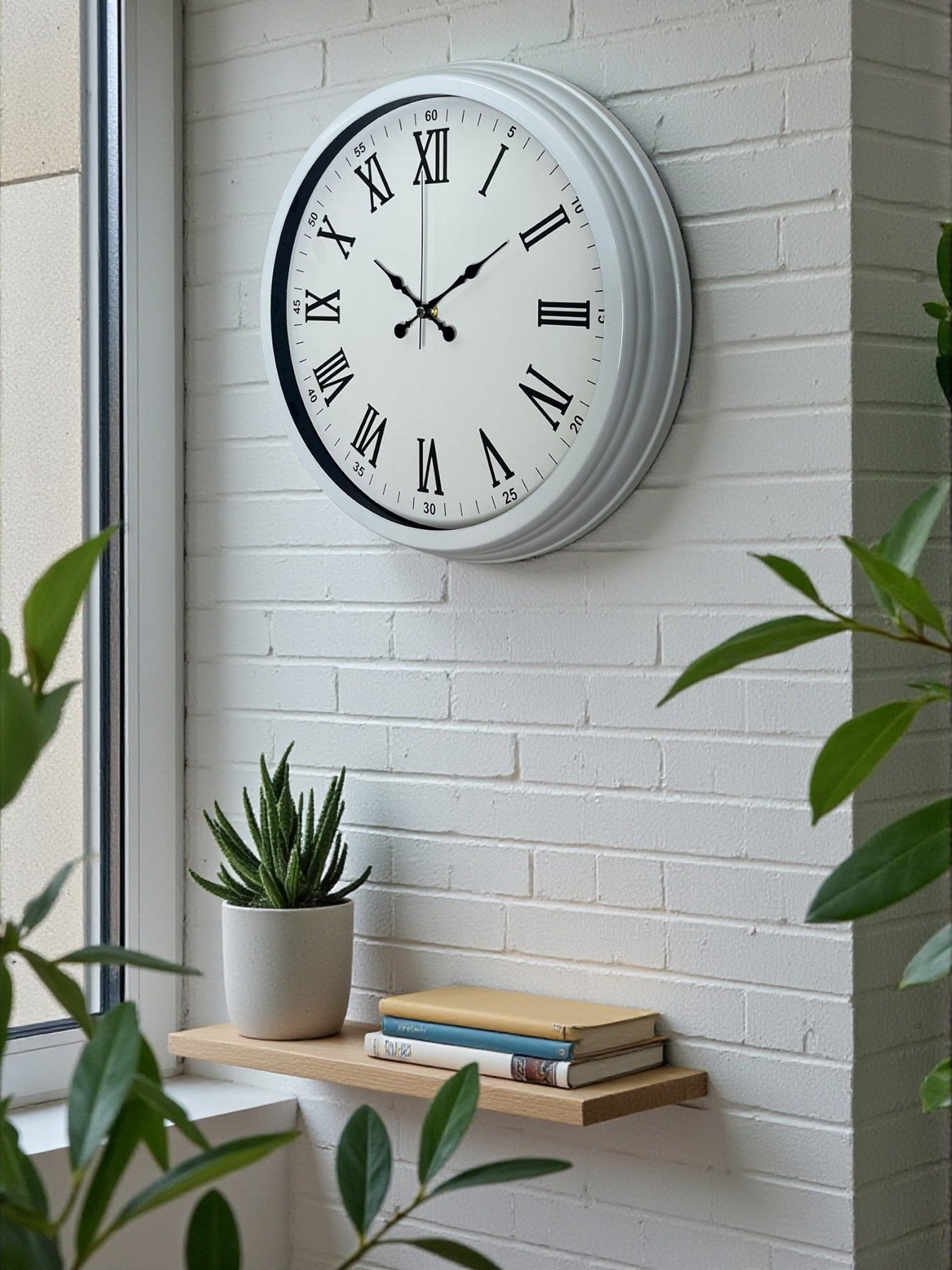 White Prime Roma Rakamlı 40 Cm Metal Duvar Saati