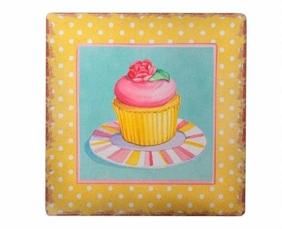 Nuvia Home® Decotown Duvar Panosu 40*40 Cup Cake Muffin Motifli Duvar Süsü