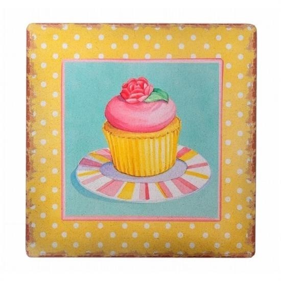 Nuvia Home® Decotown Duvar Panosu 40*40 Cup Cake Muffin Motifli Duvar Süsü