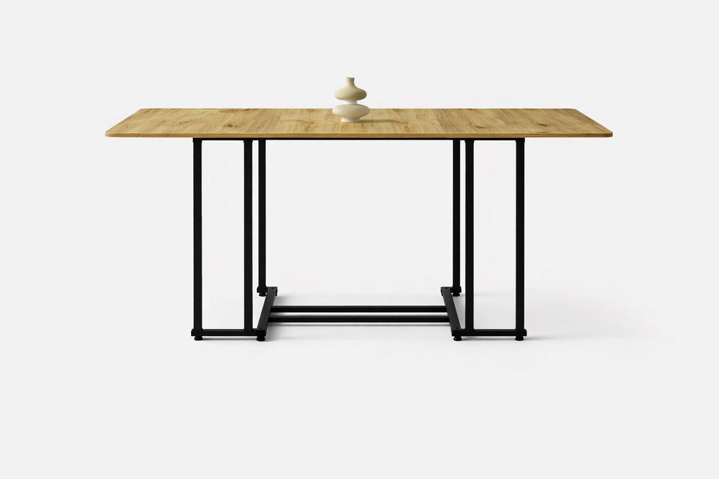 Açık Çam Portatif Katlanır Yemek Masası – Metal Ayaklı