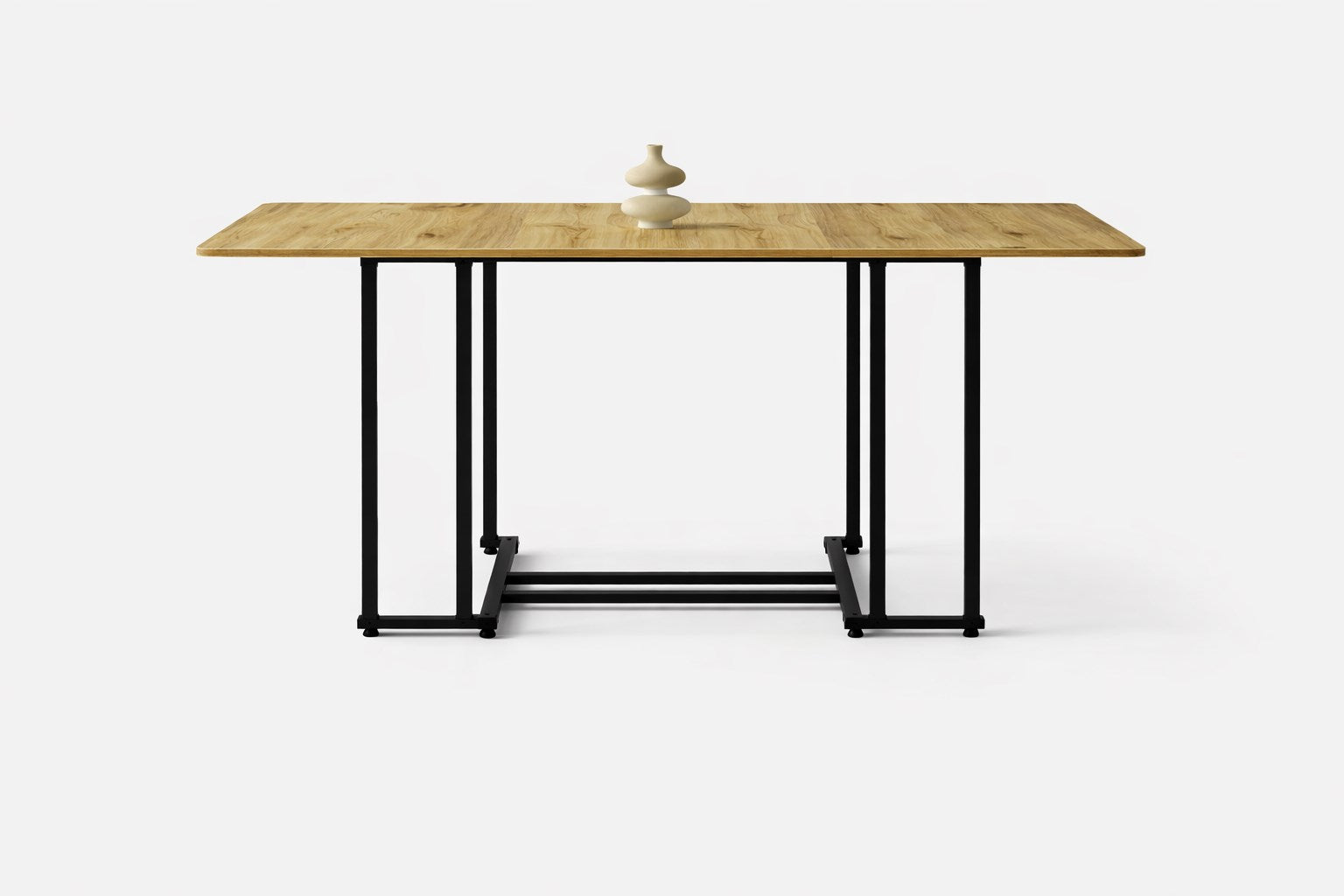 Açık Çam Portatif Katlanır Yemek Masası – Metal Ayaklı