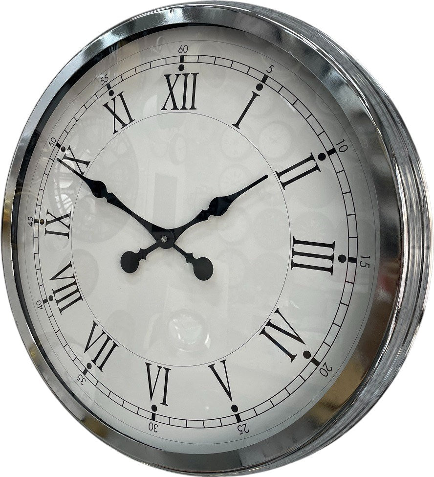 Zentime Krom Elegant 60Cm Metal Duvar Saati