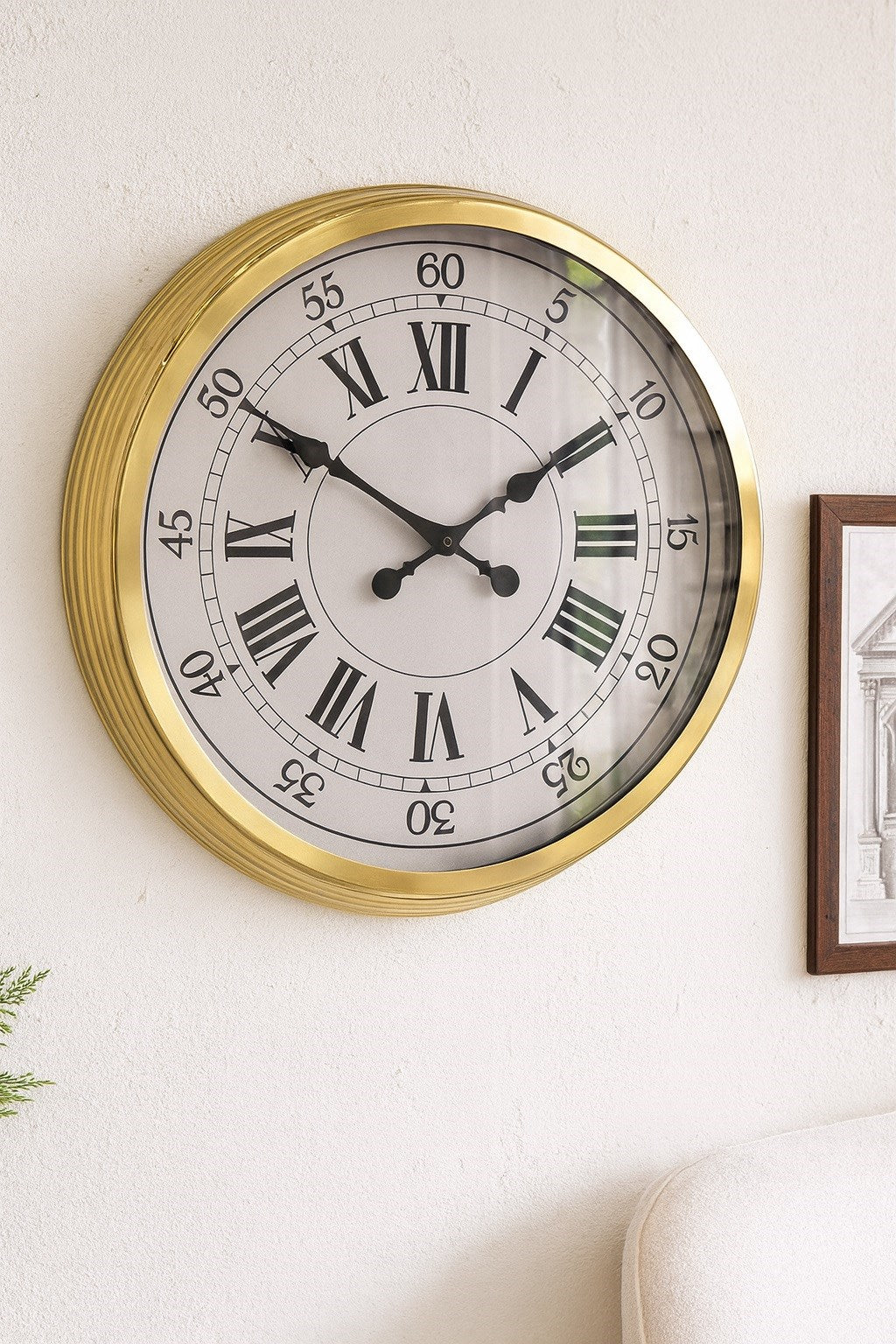 Zentime 60 Cm Gold Lüks Duvar Saati