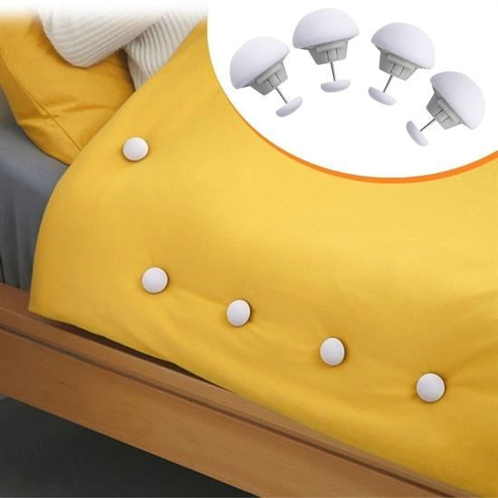 Nuvia Home® 4 Adet Mantar Model Yorgan Kılıfı Ve Çarşaf Tutucu Sabitleyici
