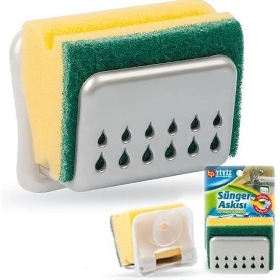 Nuvia Home® Pratik Mutfak Lavabo Vantuzlu Bulaşık Süngeri Askısı Aparatı