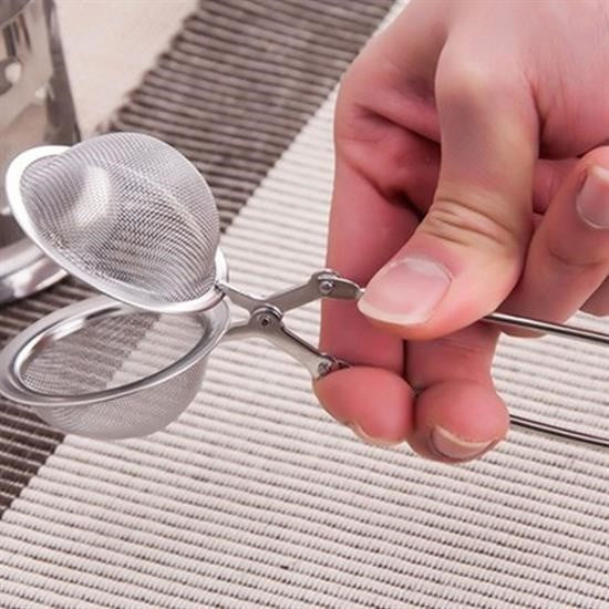 Nuvia Home® Paslanmaz Metal Pratik Kolay Bitki Çayı Demleme Süzgeci Aparatı