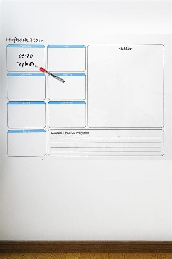 Nuvia Home® Haftalık Planlayıcı Manyetik Duvar Stickerı Takvim 56 cm x 70 cm