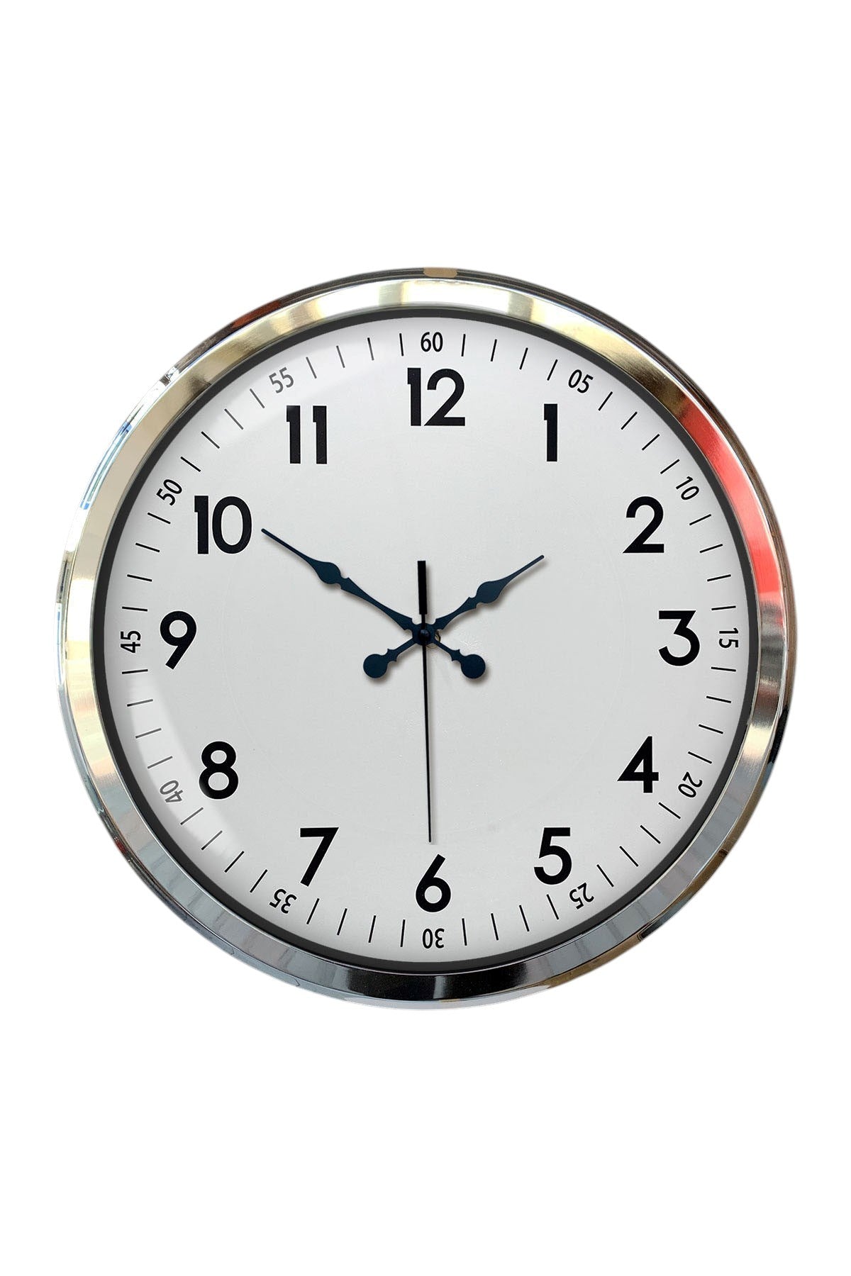 Zentime Sade Ve Şık Krom 52 Cm Metal Dekoratif Duvar Saati