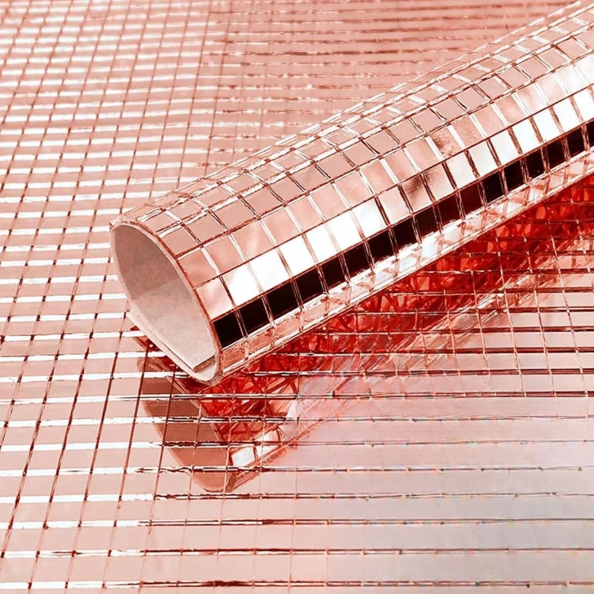 Nuvia Home® Kare Bronz Cam Mozaik Fayans Çıkartmaları El İşi Kare Cam Fayans Kendinden Yapışkanlı Aynalı Dekor Panel 30x30 Cm