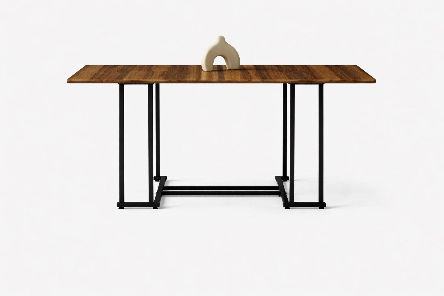 Ceviz Portatif Katlanır Yemek Masası – Metal Ayaklı