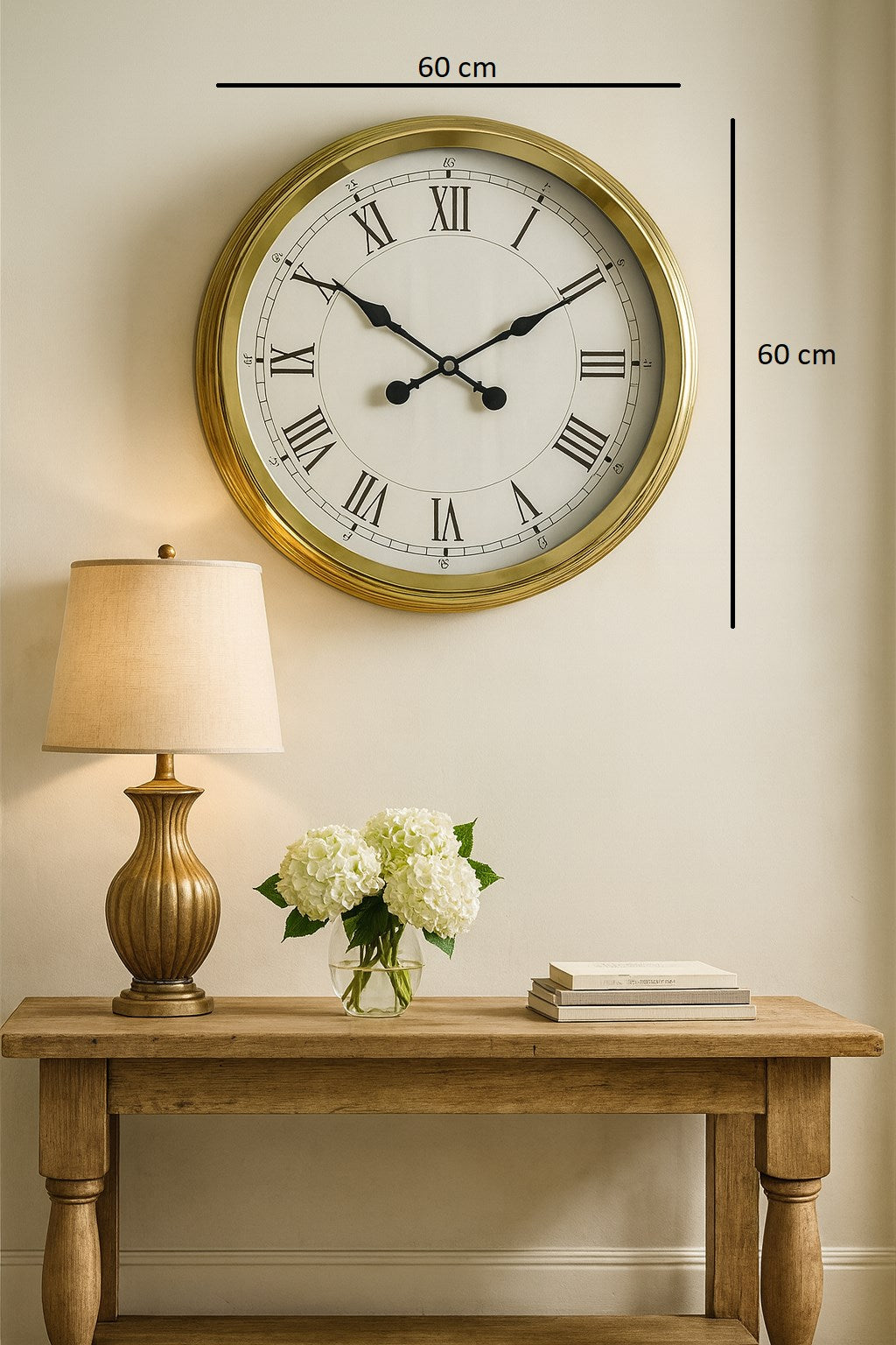 Zentime 60 Cm Gold Lüks Duvar Saati